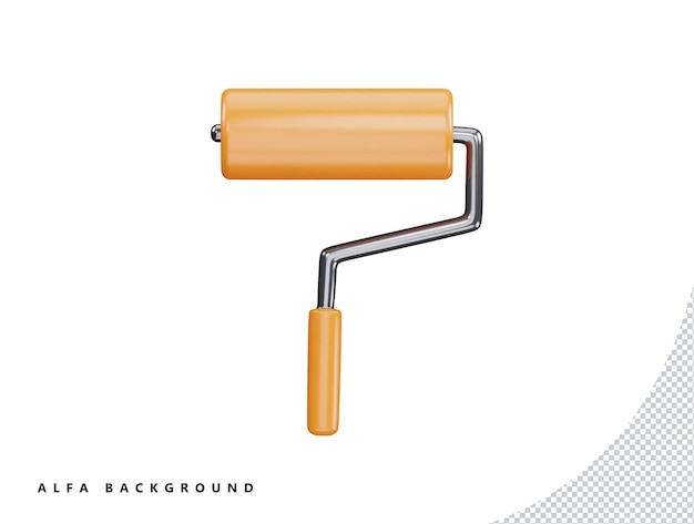 Farbroller mit 3D-Vektorsymbol Cartoon minimalen Stil