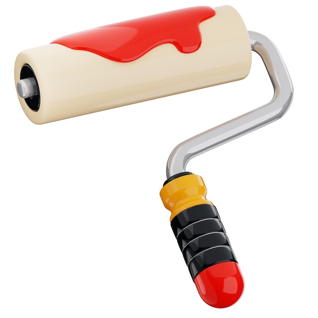 Farbroller mit roter Farbe