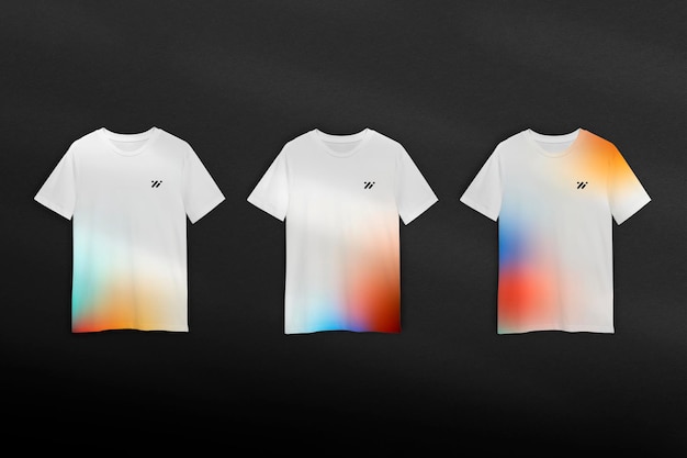 Farbverlauf t-shirt mockup psd im minimalistischen stil