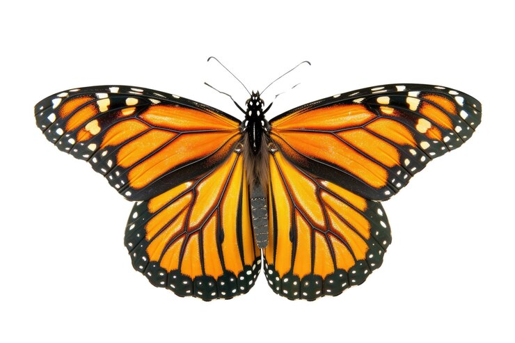 PSD farfalla arancione isolata su sfondo bianco foto di natura in studio aig57
