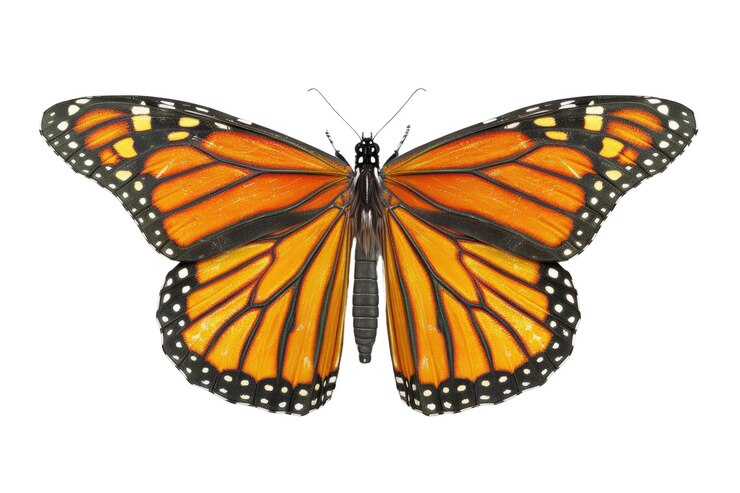 PSD farfalla arancione isolata su sfondo bianco foto di natura in studio aig57
