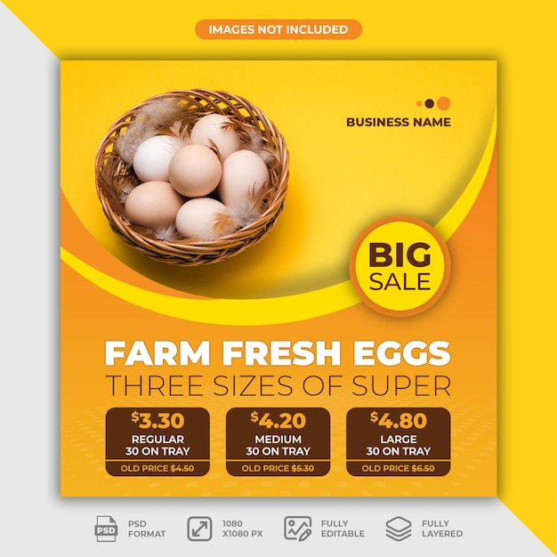 Farm Fresh Eggs Post Template for Social Media