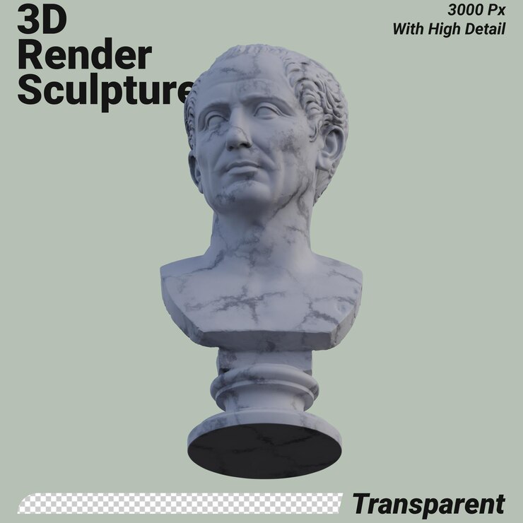 PSD farnese estatua de césar 3d hace aislado perfecto para su diseño