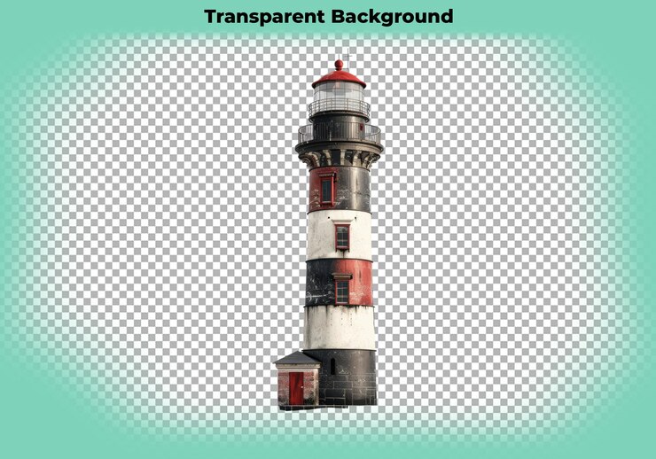 PSD faro aislado sobre un fondo transparente