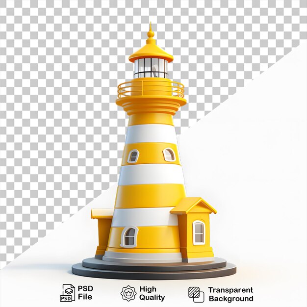 PSD faro amarillo 3d aislado en fondo transparente incluye archivo png