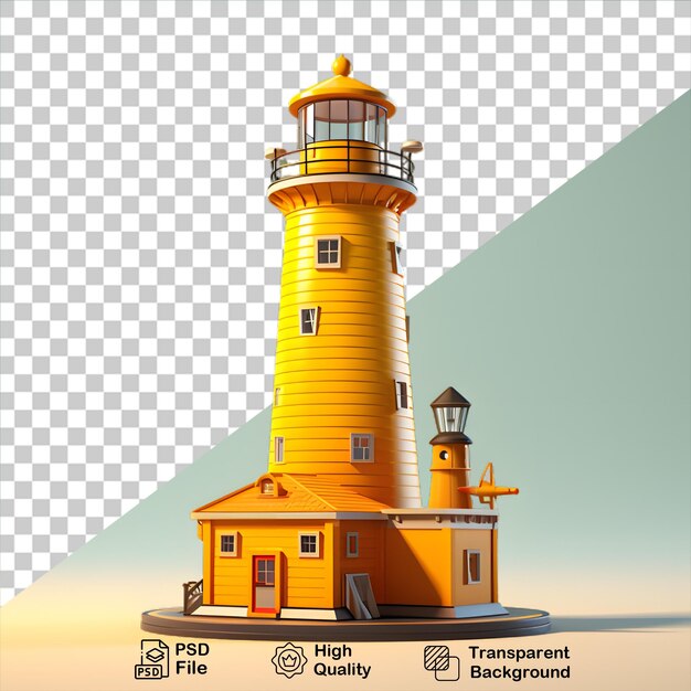 PSD faro amarillo 3d aislado en fondo transparente incluye archivo png