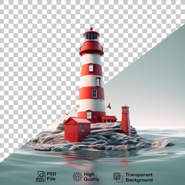 PSD faro rojo 3d aislado en fondo transparente incluye archivo png