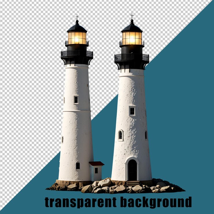 Faros aislados en un fondo transparente