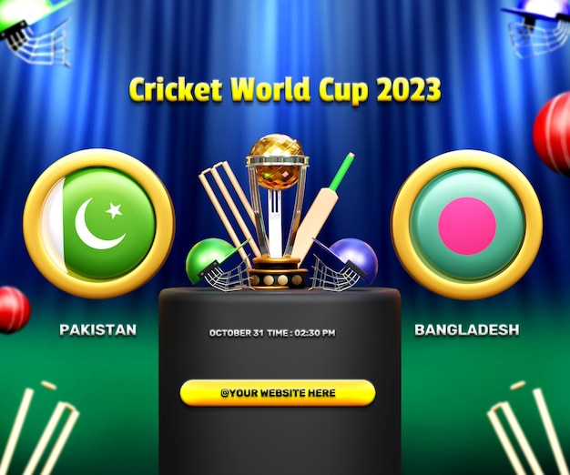 Fase de grupos da copa do mundo de críquete paquistão x bangladesh banner da partida