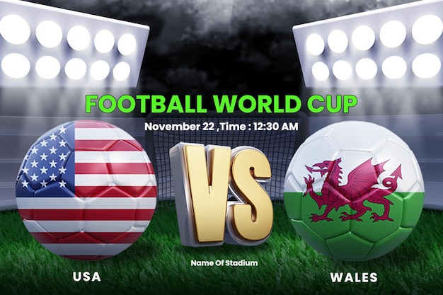 PSD la fase de grupos de la copa mundial coincide con la transmisión del marcador de ee. uu. vs gales o la plantilla de fútbol de la copa mundial