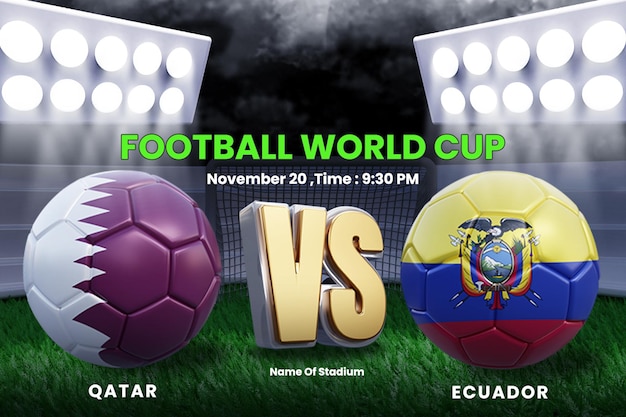 PSD la fase de grupos de la copa mundial coincide con la transmisión del marcador qatar vs ecuador o la plantilla de fútbol de la copa mundial