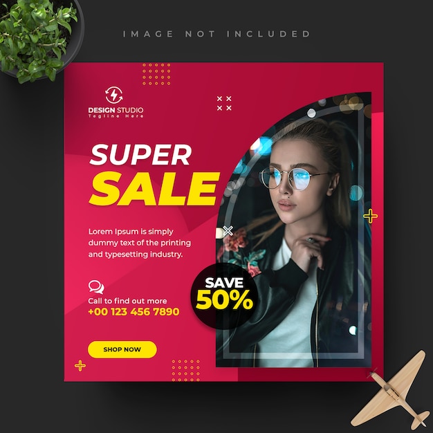 Fashion instagram, facebook social media post banner design design