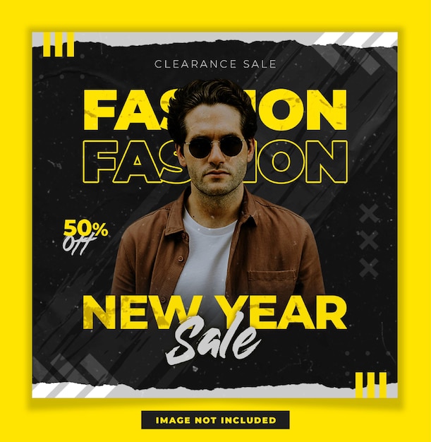 Fashion new year sale social media post vorlage.