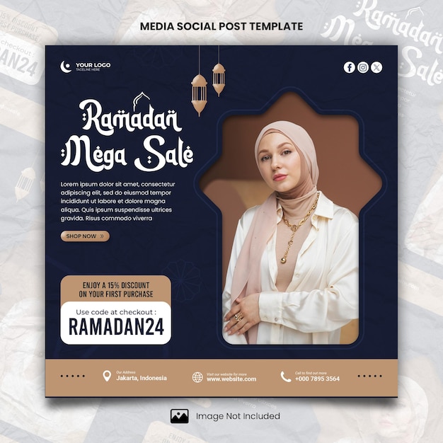 Fashion Ramadan Mega Sale Medien soziale Post Vorlage
