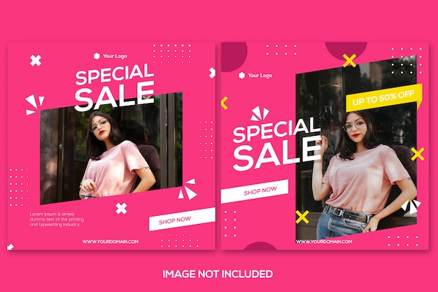 Fashion sale instagram post template sammlung