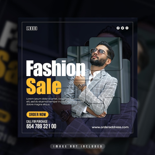 Fashion sale social media post oder instagram big sale banner vorlage