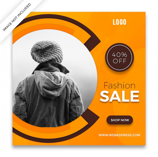 Fashion sale square banner oder instagram post template design