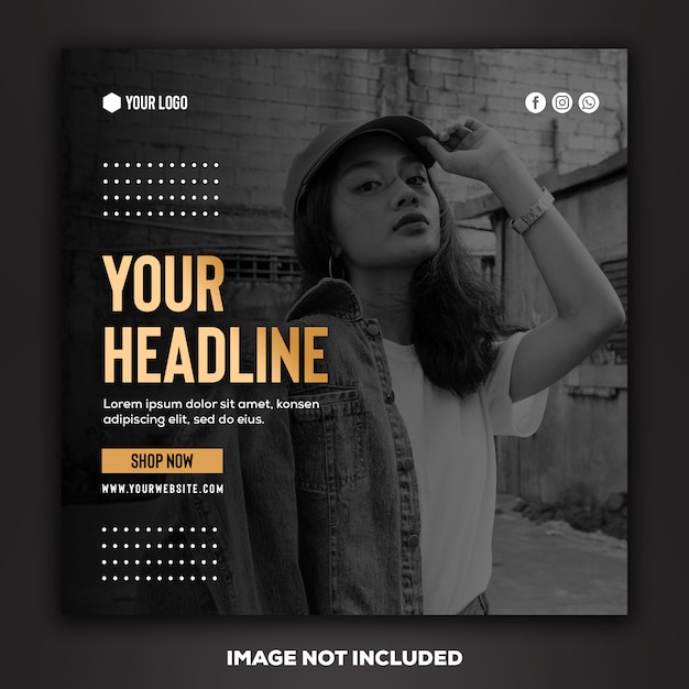 PSD fashion social media post template