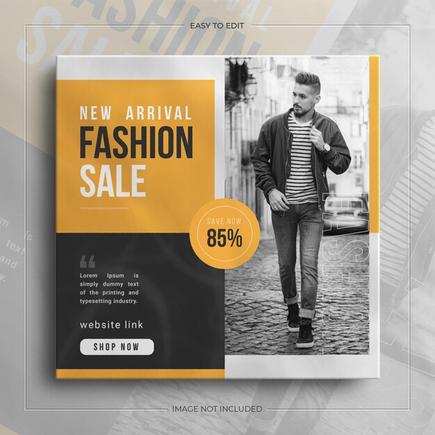 Fashion Square Social Media Sale Banner und Instagram Banner Vorlage