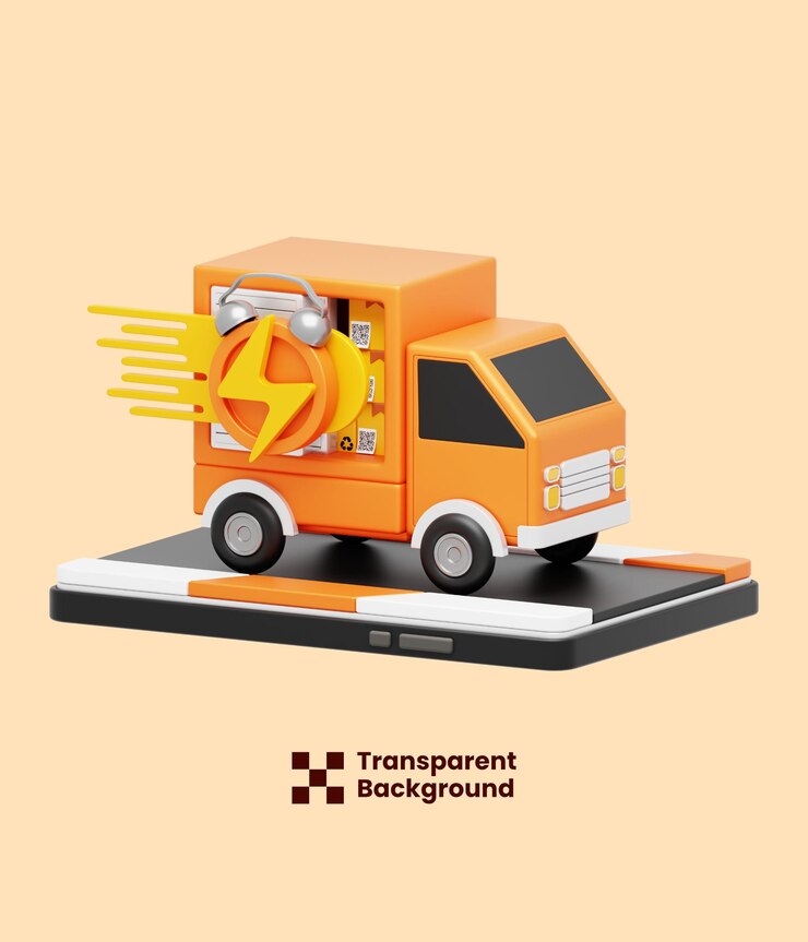 PSD fast delivery 3d icon illustration