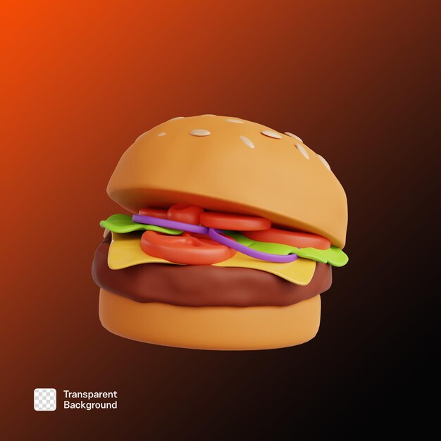 Fast Food 3D Icon Ilustração PNG Template