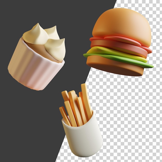 PSD fast food 3d