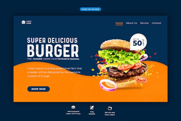 Fast-food-burger-web-vorlage