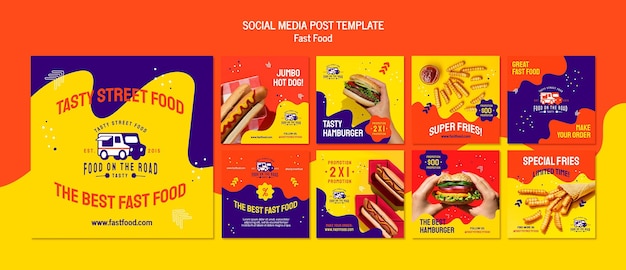 PSD fast food social media post vorlage