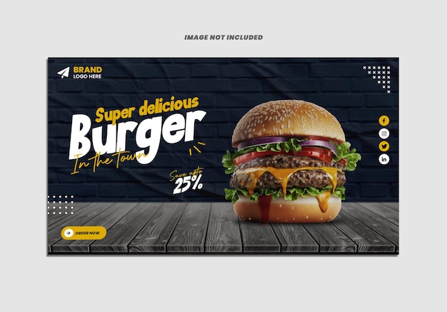 Fast food web banner design modelo psd