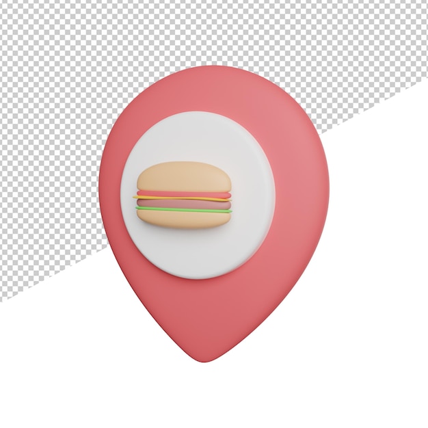 Fastfood Cartes Emplacement Vue Latérale Rendu 3d Icône Illustration Sur Fond Transparent