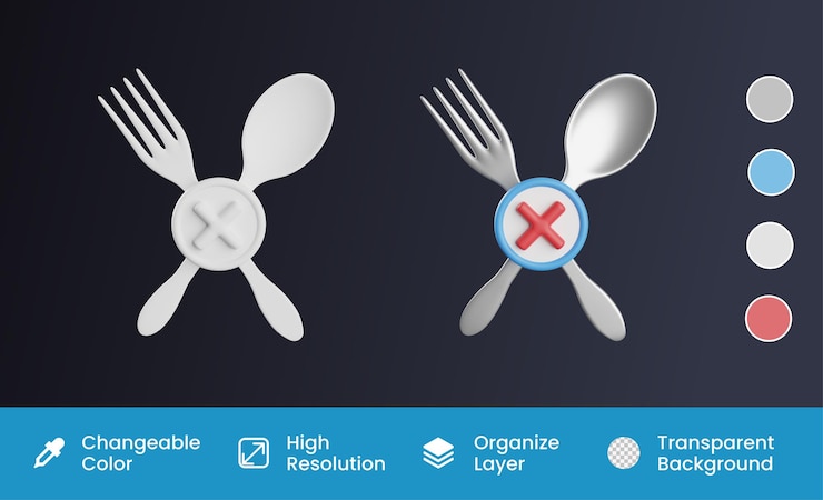 PSD fasting time 3d illustration