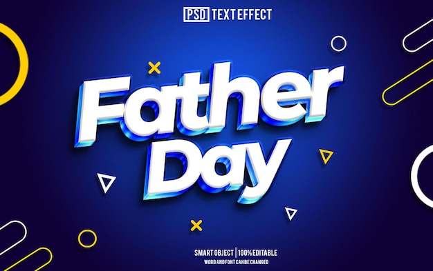 father day text effect font editable typography 3d text