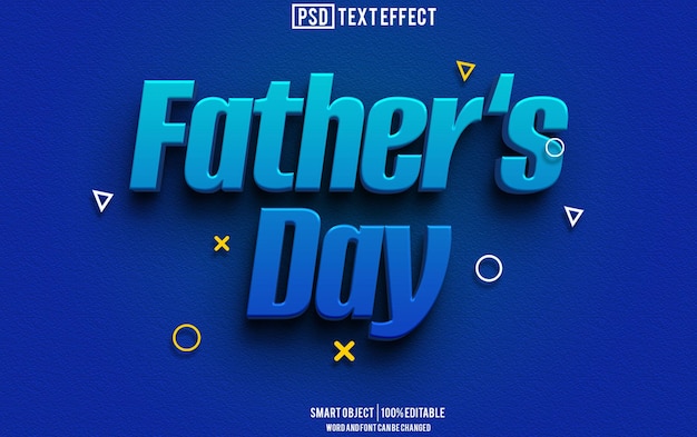 father day text effect font editable typography 3d text