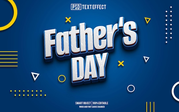 father day text effect font editable typography 3d text