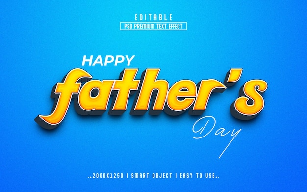 fathers day 3d psd editable text effects