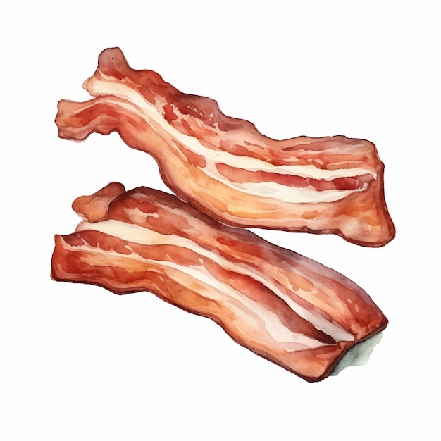 fatia de bacon aquarela isolada