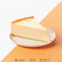 PSD fatia de bolo de queijo em fundo transparente
