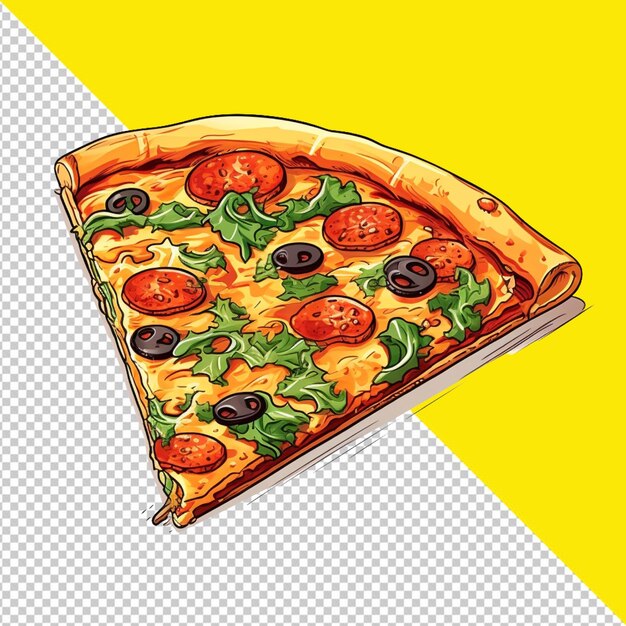 PSD fatia de pizza em fundo transparente