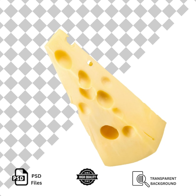 Fatia de queijo em fundo transparente