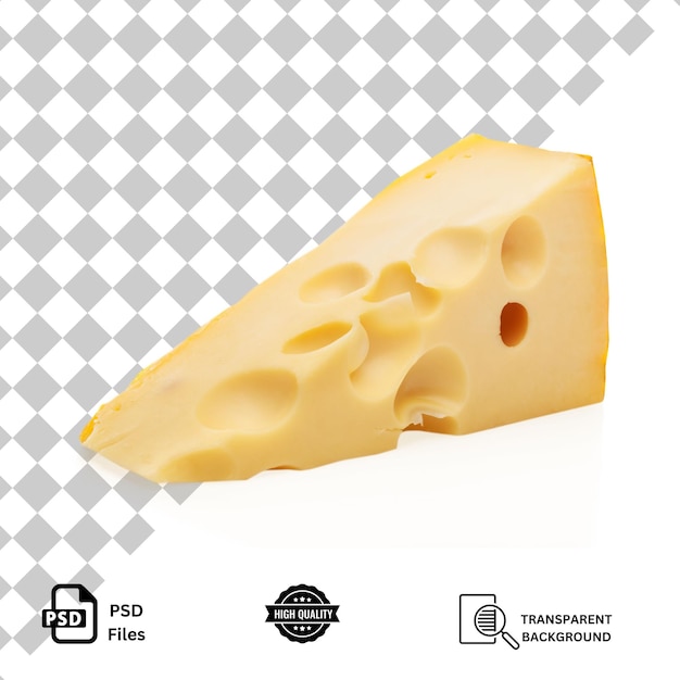Fatia de queijo em fundo transparente