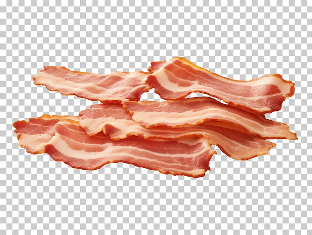 PSD fatias de bacon cru não cozidas isoladas em fundo transparente png psd