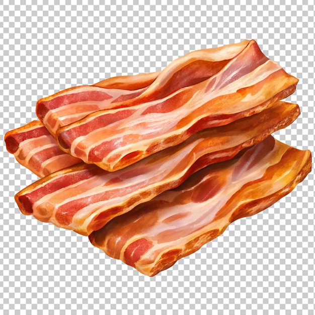 PSD fatias de bacon fundo transparente