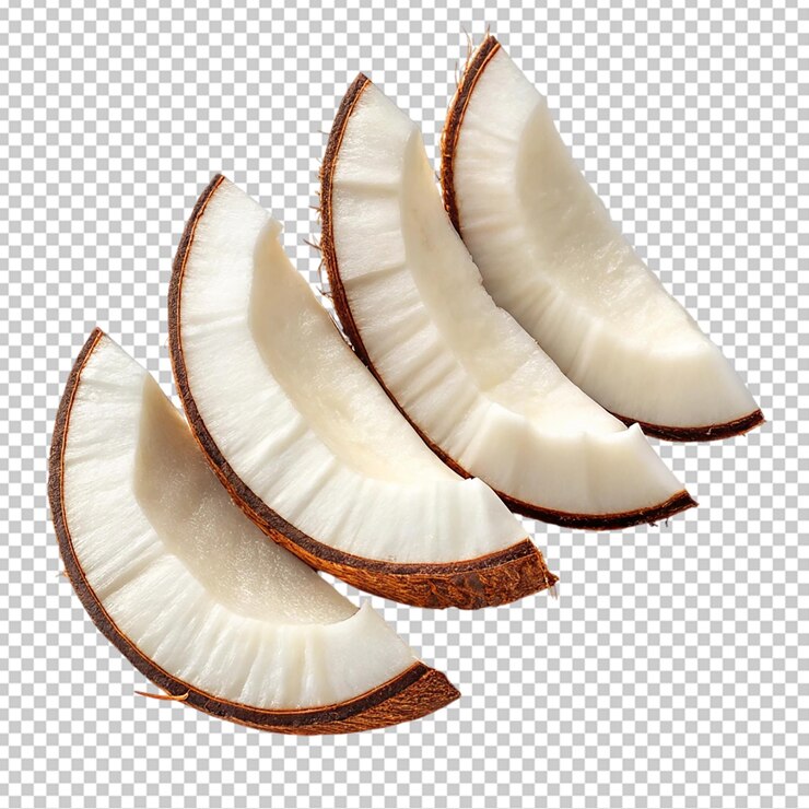 PSD fatias de coco frescas