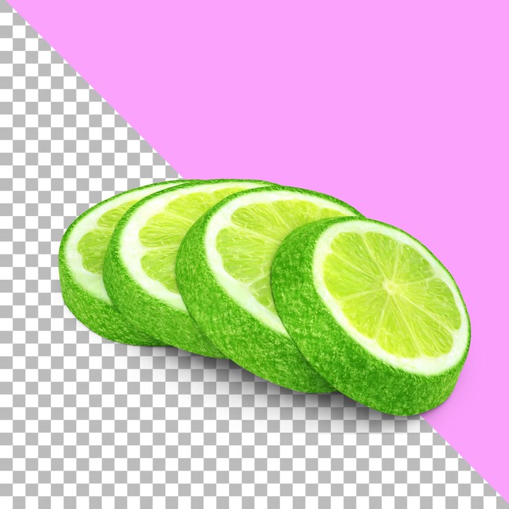 PSD fatias de limão verde fresco adequadas para seus ativos de design