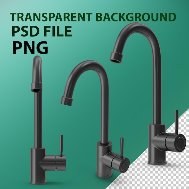 Faucet de cuisine noir PNG