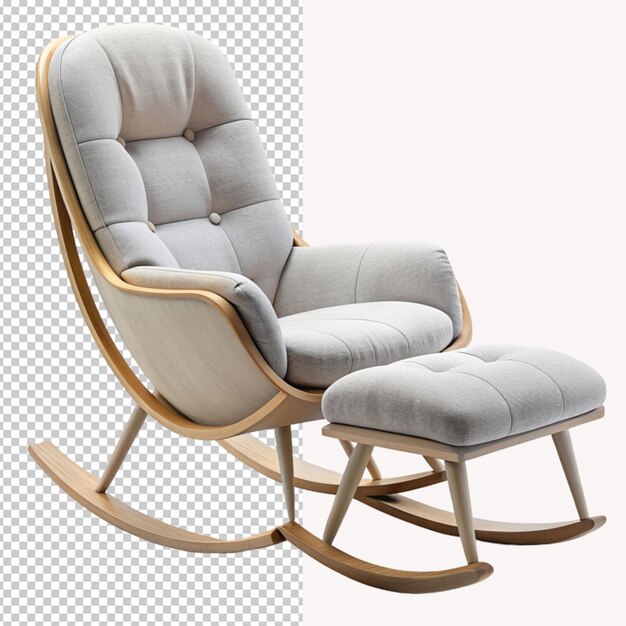 PSD fauteuil à bascule moderne sur fond transparent