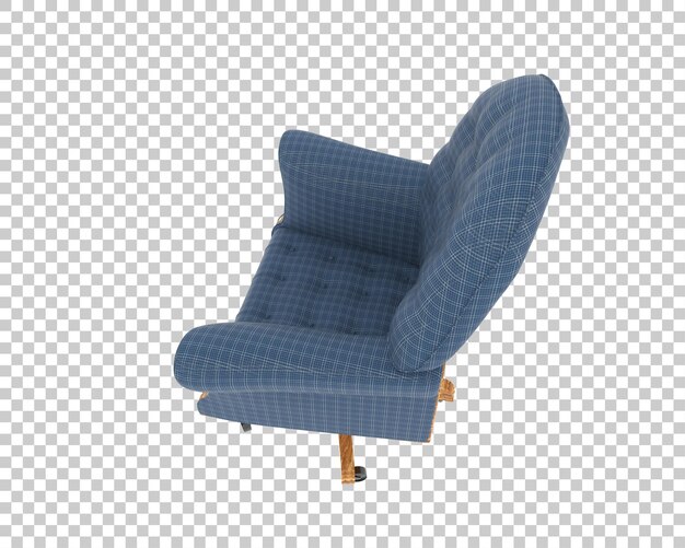 Fauteuil bleu avec des jambes en bois