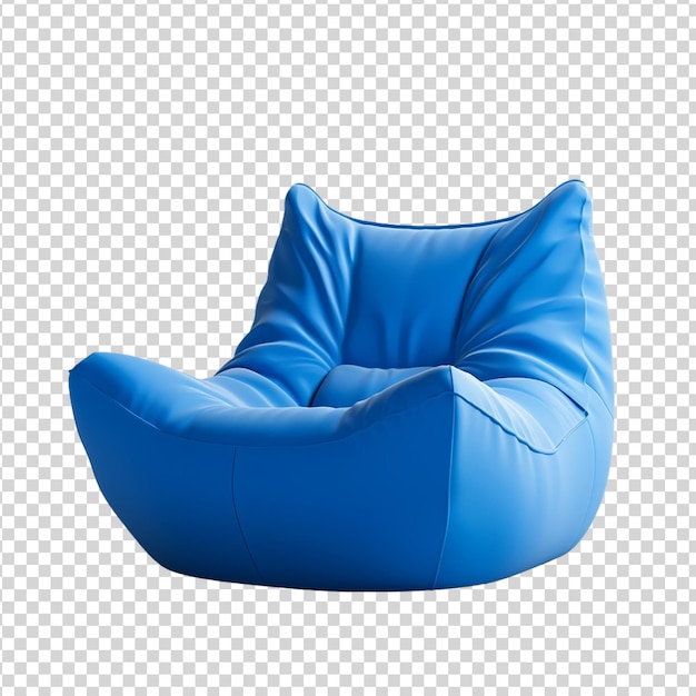 PSD fauteuil blue bean bag isolé sur un fond transparent