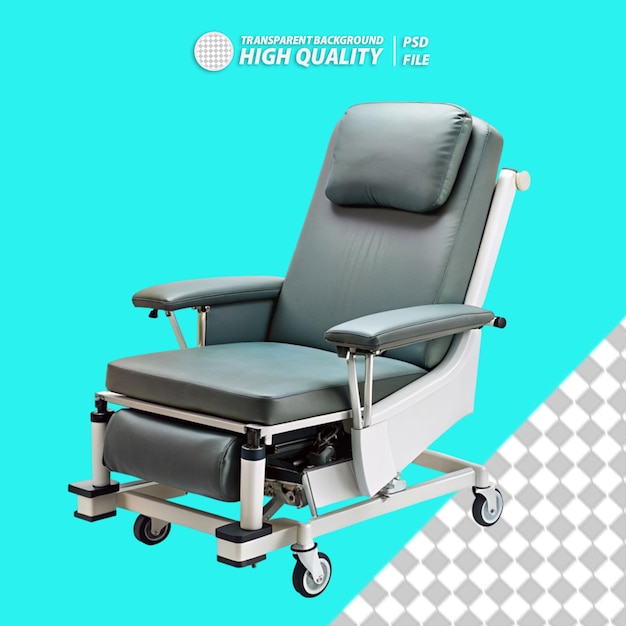 PSD fauteuil inclinable pour patient sur fond transparent