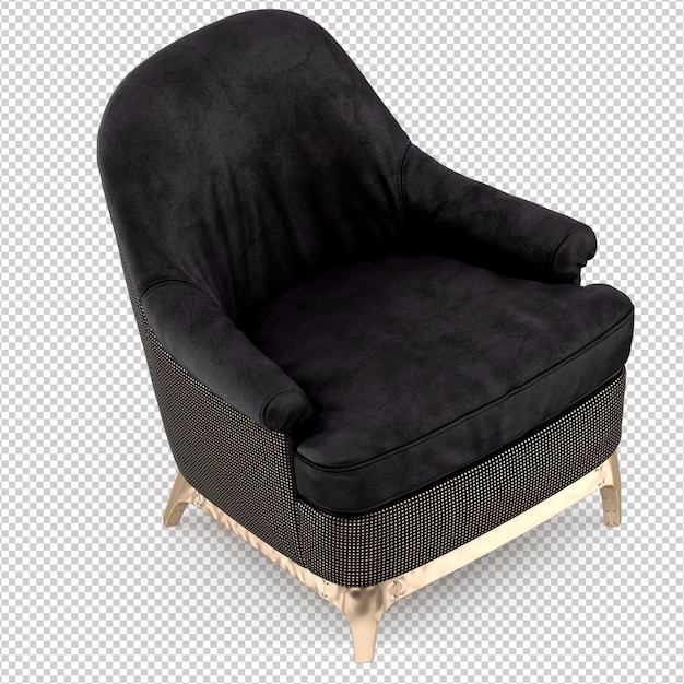 Fauteuil isométrique rendu 3D isolé